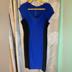 Women’s Beautiful Blue and Black Jones New York Dress Size 14 in EUC